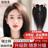 佰丝堂假发女真发中年头顶补发片遮白发增加发量全真人发丝女士长直发 深棕色【中分刘海 9*10】 25厘米