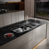 方太【水槽式洗碗机M3L】洗碗不弯腰蒸汽除菌不锈钢水槽80升容量双层旗舰锅碗同洗一级水效洗碗机在左