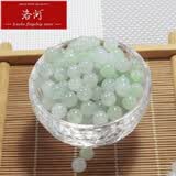 洛河 翡翠冰种油青飘花三彩玉珠子diy配件手链项链圆珠散珠整包圣诞节 精选 冰糯绿白约8mm/包(23颗)