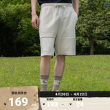 VANS范斯官方 男女情侣针织短裤温柔燕麦色质感拼接 燕麦色 M