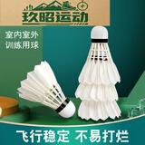 智宙羽毛球12只装耐打王不易打烂鹅毛室内室外比赛防风训练用球 耐打羽毛球共3只羽毛球 1筒