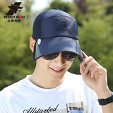 比弗利狼 遮阳鸭舌帽男女士夏季防晒透气网眼加宽抽拉帽檐棒球帽 藏青色伸缩瞻遮阳鸭舌帽107Y 均码尺寸大小可调