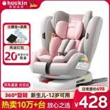 Heekin德国 儿童安全座椅汽车用0-4-12岁婴儿宝宝360度旋转ISOFIX硬接口 时尚粉(ISOFIX+360度旋转)