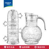 乐唯诗星空玻璃水杯联名高档创意高颜值叠叠杯大容量水杯果汁杯饮料杯 星空1壶4杯【皓月白】五件套