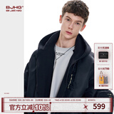 BJHG【解体】不计后果美式羽绒服男冬季潮牌情侣假两件宽松棒球服外套 炭黑色 L 150-180斤