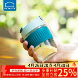 乐扣乐扣（LOCK&LOCK）咖啡杯耐热玻璃水杯子男女学生便携式双饮吸管杯随手杯350ML绿色