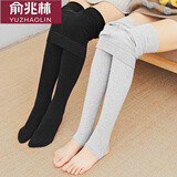 俞兆林条薄款连裤袜打底裤袜春秋保暖裤女款踩脚打底裤竖条纹打底袜子 连脚黑色不加绒2件 均码