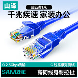 山泽 超五类网线 CAT5e类高速千兆网线 1米 工程/宽带电脑家用连接跳线 成品网线 蓝色 SZW-1010