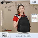 LeSportsac乐播诗简约纯色包包女包双肩包书包生日礼物 黑色【实物偏紫色】