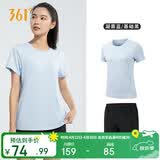 361°跑步运动套装女士夏季衣服新款休闲短袖短裤两件套662414001H-5