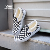VANS范斯童鞋官方 Slip-On棋盘格亲子款舒适一脚蹬中大童帆布鞋 黑白棋盘格 28 实测内长17.5cm
