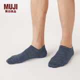 MUJI MUJI 男式 合脚直角 运动船袜 F9SA004 烟熏蓝色 25-27cm/40-44码