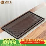 金镶玉茶盘托盘竹木家用喝泡茶单层排水式茶台茶具 胡桃色竹流水