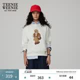 Teenie Weenie小熊秋季简约圆领套头卫衣学院风短款上衣休闲时尚女 象牙白 M (165) 【尺码偏大，建议拍小一码】