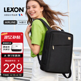 乐上（LEXON）时尚轻便双肩包女14英寸商务笔记本电脑包简约书包旅行包梦幻黑