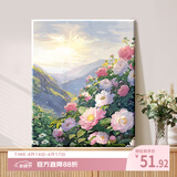 好久不见diy数字油画风景花卉手工填充丙烯画治愈减压油彩涂色礼物装饰画