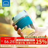 乐扣乐扣（LOCK&LOCK）咖啡杯耐热玻璃水杯子男女学生便携式双饮吸管杯随手杯350ML绿色