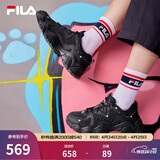 FILA 斐乐猫爪鞋4代女鞋老爹鞋情侣运动鞋复古时尚休闲鞋网面透气 【女款】黑-BK 40