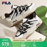 斐乐（FILA）斑斓鞋ROSETTA女鞋板鞋面包厚底鞋复古休闲鞋 雪白/黑-SB 35.5