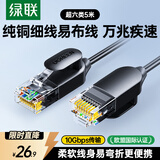 绿联超六类网线细线 CAT6A纯铜万兆成品跳线 家用电脑路由器光猫网络连接线 兼容千兆5米70654