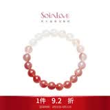 周大福SOINLOVE宝藏女孩粉融香雪粉色白色玉髓手串手链 VV263礼物