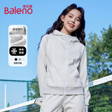 班尼路（Baleno）开衫连帽卫衣外套女2026年春秋女装新款时尚休闲百搭简约潮流上衣 麻灰#纯色 【修身连帽开衫】 M