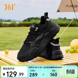 361°运动鞋男春夏季厚底增高黑色通勤休闲跑步老爹鞋子男672426763F-4