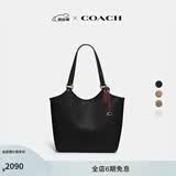 蔻驰（COACH）经典标志DAY 暗扣托特包单肩包大容量复古斜挎包夏季女包 B4/黑色