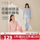 十月结晶月子服春季产后家居服秋季孕妇哺乳喂奶棉睡衣 双面珊瑚绒·蓝【无哺乳口-家居服】 建议0-10℃ M码（建议体重90-115斤）