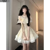 诗丹蕊甜美千金风碎花公主连衣裙女初夏季2026新款特别漂亮掐腰小裙子 短款碎花裙 均码 【可备注码数】