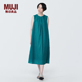 MUJI MUJI 女式强捻无袖连衣裙女装连身裙子夏季纯棉全棉长裙BC2JNC4S 绿色 L (165/88A)