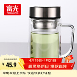 富光双层玻璃杯支持团购定制泡茶杯办公杯带把 大容量男女水杯子580ML