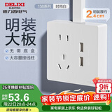 德力西明装开关插座面板 158系列 10A五孔带二位USB插座