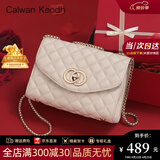 CALWAN KEODH包包女包轻奢小众牛皮新款2026斜挎链条包生日母亲礼物实用送妈妈 米白色【定制礼盒装】高端品牌时尚实用走心女生闺蜜