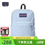 JANSPORT杰斯伯书包轻便双肩包男女旅行包简约背包电脑包学生校园 4QUE7G7雾霾蓝-隔层+侧袋