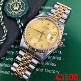 【二手99新】劳力士男表日志系列自动机械18k黄金16233原盘外圈镶钻石日历显示二手奢侈品腕表送礼 【原盘钻刻】16233