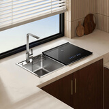 方太【水槽式洗碗机M1S系列】双层大容量锅碗同洗100℃蒸汽除菌洗碗不弯腰洗果蔬去农残 洗碗机在右