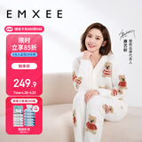 嫚熙（EMXEE）唐艺昕同款孕妇睡衣秋冬产后加厚月子服半边绒哺乳孕期家居服