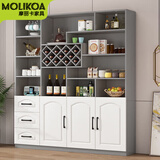 MOLIKOA酒柜现代简约玄关柜靠墙隔断门厅柜客厅餐边柜屏风柜多功能置物柜 铁灰色 120*30*200
