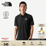 北面（The North Face）POLO衫男款短袖速干t恤简约休闲商务半袖透气春夏上新 黑色 3XL /190