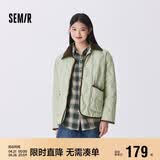 森马（Semir）羽绒服女中长款轻薄拼接灯芯绒翻领2024冬季三防外套109724113004