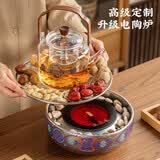 八千行2025新款鎏银围炉煮茶套装电陶炉煮茶器具全套玻璃烧水壶室内围聚