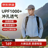 京东京造新款冰丝防晒衣轻薄透气春夏薄外套户外冲锋运动夹克 浅蓝色 XL