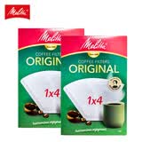 MELITTA德国Melitta美乐家 进口咖啡滤纸 滴漏式美式手冲咖啡扇形过滤纸 1X4号纯白40片*2（8至12杯）