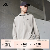 adidas休闲加厚毛圈连帽卫衣套头衫男女秋冬阿迪达斯官方轻运动   金属灰   L