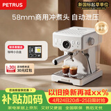 柏翠(petrus) 咖啡机意式浓缩家用小型半自动蒸汽打奶泡PE3833海盐小方 