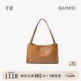 半坡饰族（bampo）女包包新款福瑞方方包头层牛皮大容量轻奢单肩斜挎包38礼物 枇杷棕【葫芦专属五金】