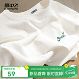 雪中飞白色短袖t恤女新款夏季纯棉宽松半袖女士简约休闲超好看上衣 白色|8162-17018F (女款) L 165/88A
