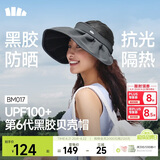 蕉下（beneunder）遮阳帽子女黑胶贝壳防晒帽男太阳帽便携空顶帽大帽檐全脸遮阳蓝灰