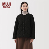 MUJI 女式 蓬松棉服绗缝夹克 女装外套女款棉衣棉袄25年冬季 BD10NA5A 黑色 M (160/84A)